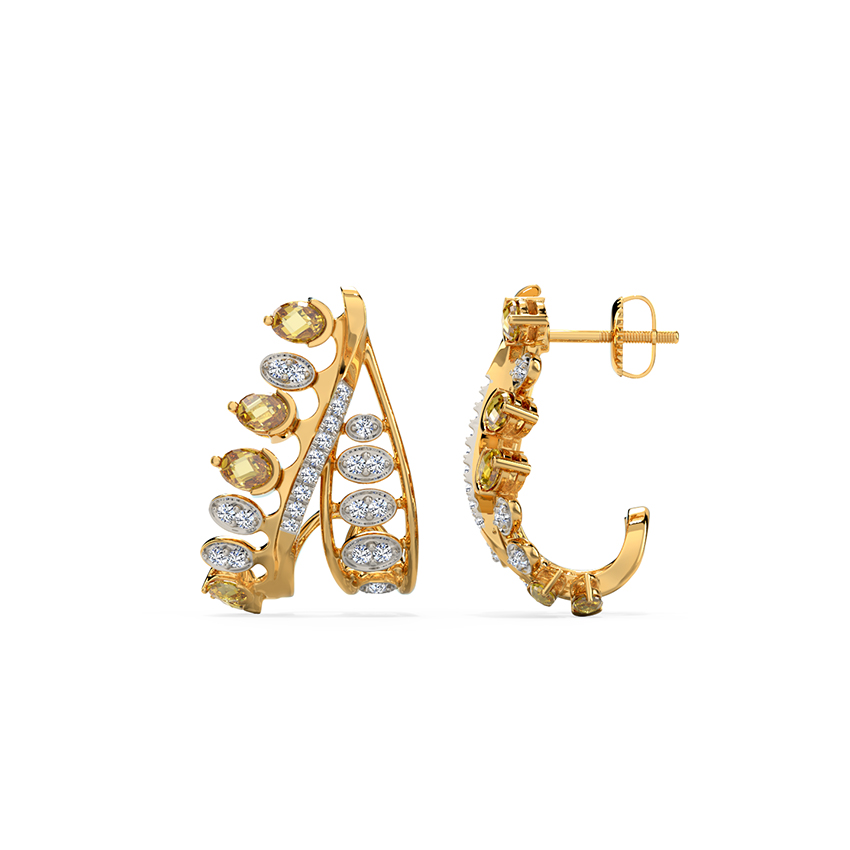 Shimmering Saina Gemstone Hoop Earrings Shimmering Saina Gemstone Hoop Earrings