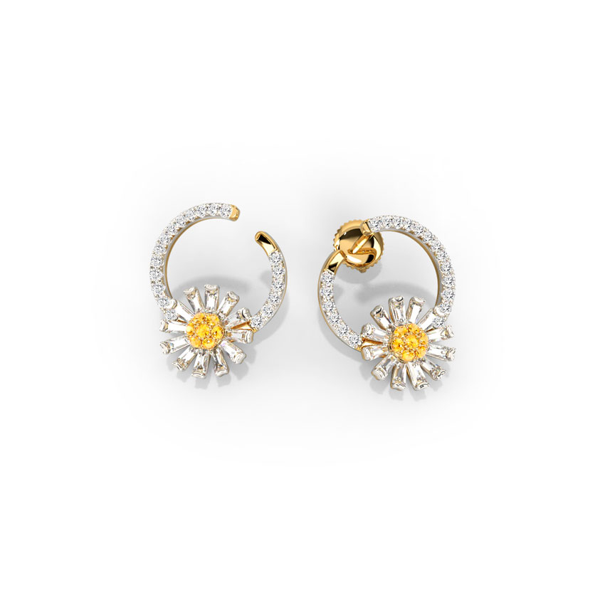 Cheerful Daisy Gemstone Hoop Earrings Cheerful Daisy Gemstone Hoop Earrings