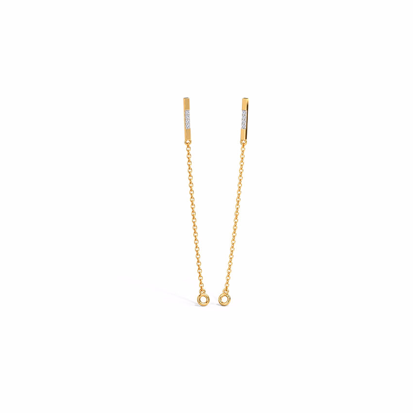 Diamond Earrings 14 Karat Yellow Gold Sparkle Multiwear Diamond Drop Earrings