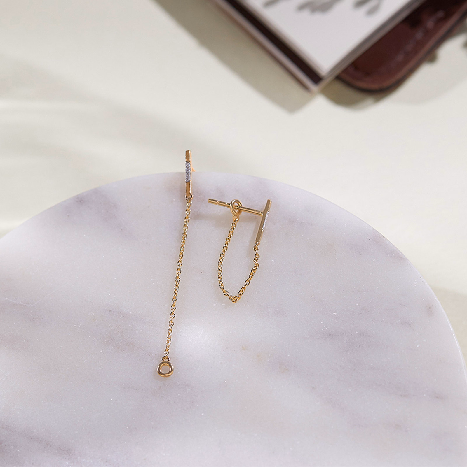 Diamond Earrings 14 Karat Yellow Gold Sparkle Multiwear Diamond Drop Earrings