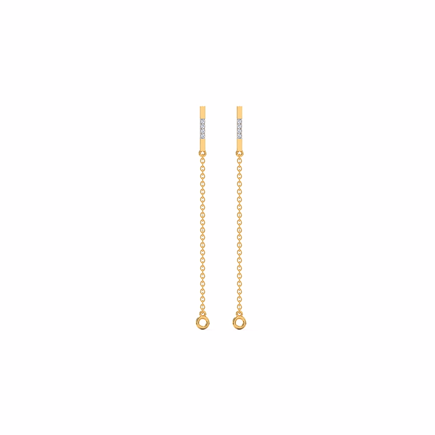 Diamond Earrings 14 Karat Yellow Gold Sparkle Multiwear Diamond Drop Earrings