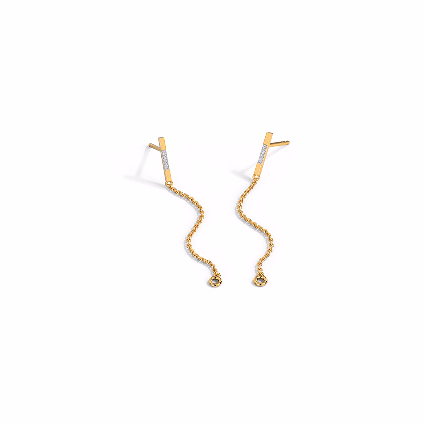 Diamond Earrings 14 Karat Yellow Gold Sparkle Multiwear Diamond Drop Earrings