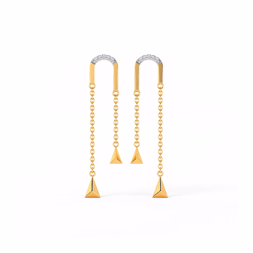 Diamond Earrings 14 Karat Yellow Gold Breezy Diamond Drop Earrings