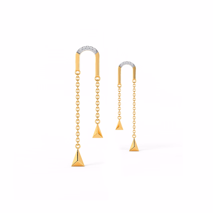 Diamond Earrings 14 Karat Yellow Gold Breezy Diamond Drop Earrings