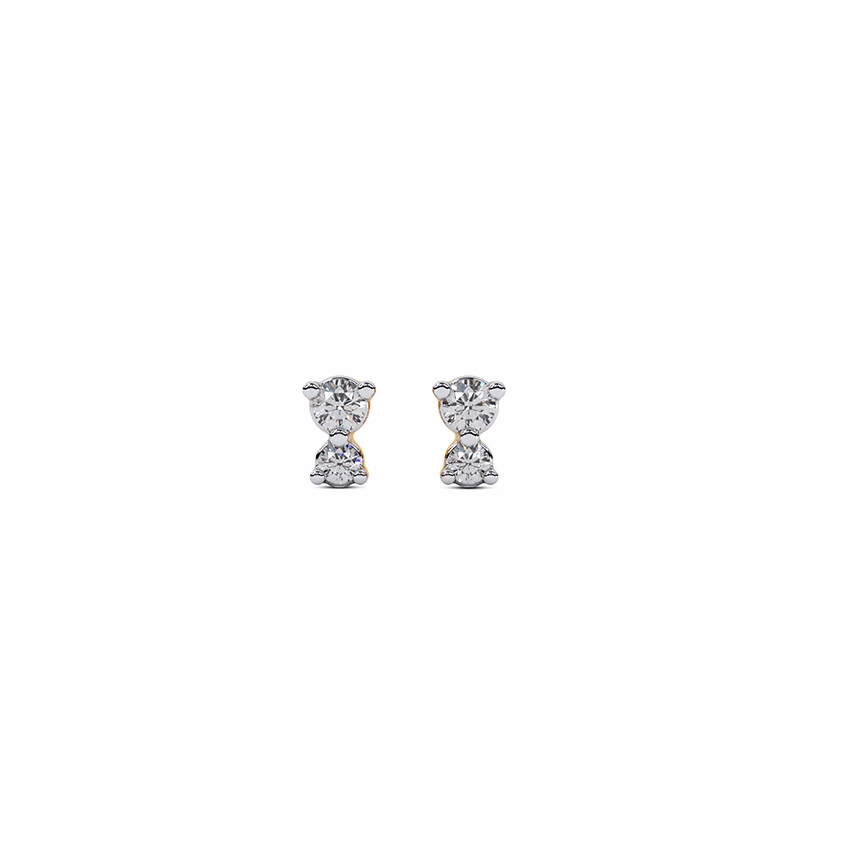 Diamond Earrings 14 Karat Yellow Gold Delight Multipierce Diamond Stud Earrings