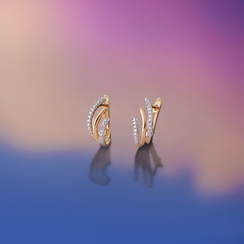 Diamond Earrings 18 Karat Yellow Gold Elyse Diamond Hoops