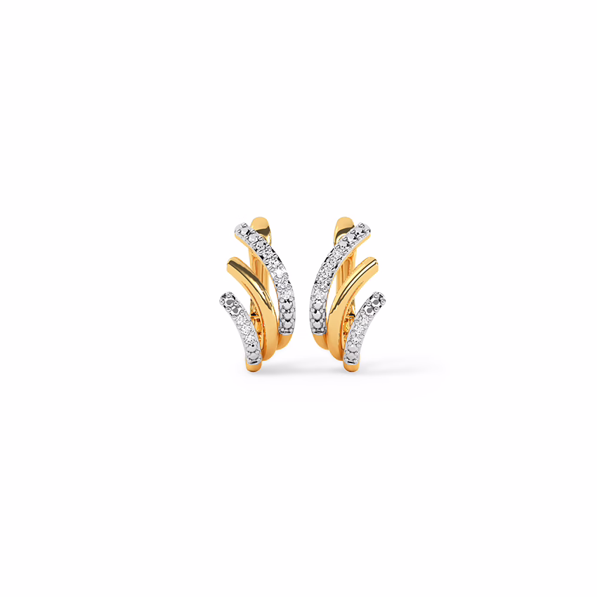 Diamond Earrings 18 Karat Yellow Gold Elyse Diamond Hoops