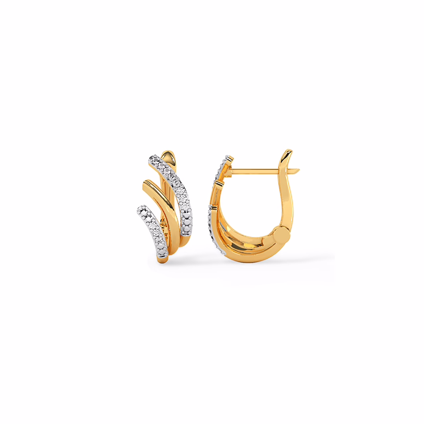 Diamond Earrings 18 Karat Yellow Gold Elyse Diamond Hoops