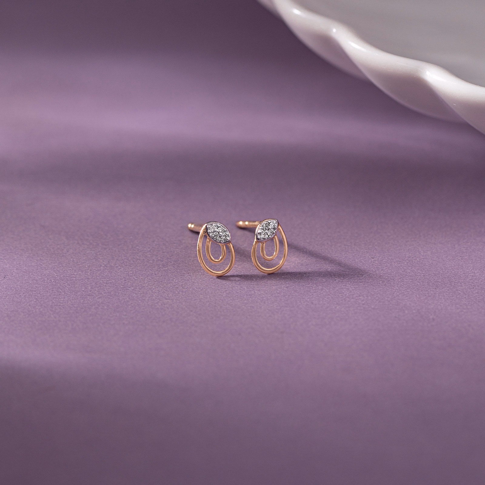 Diamond Earrings 9 Karat Yellow Gold Orchard Diamond Stud Earrings