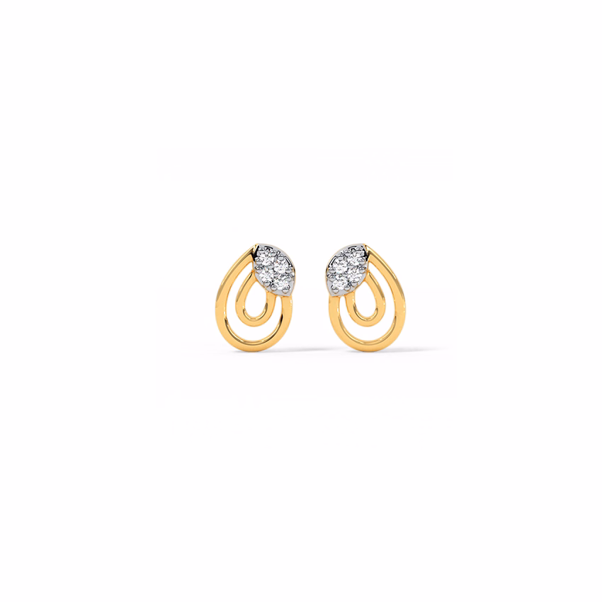 Diamond Earrings 9 Karat Yellow Gold Orchard Diamond Stud Earrings