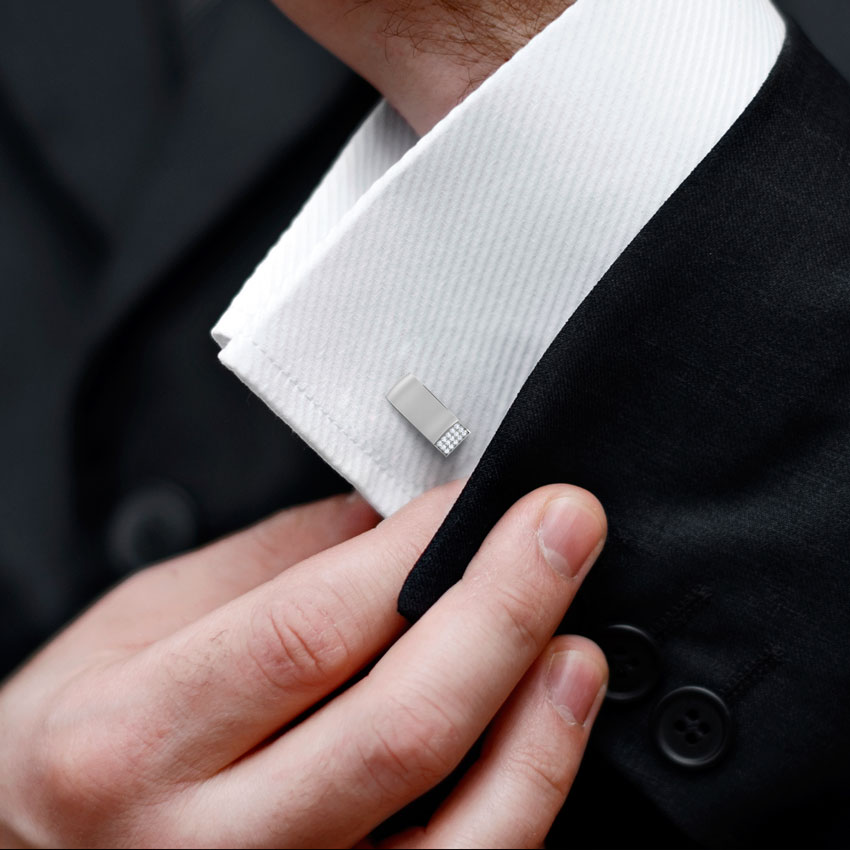 Diamond Toby Gold and Silver Cufflinks