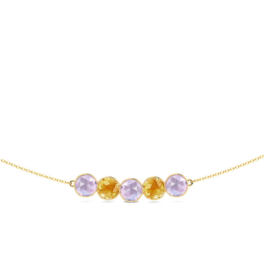 Gemstone Necklaces 18 Karat Yellow Gold Serie Gemstone Necklace