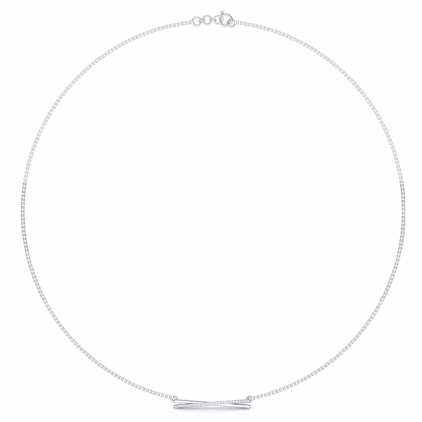 Diamond Necklaces 18 Karat White Gold Amore Bar Diamond Necklace