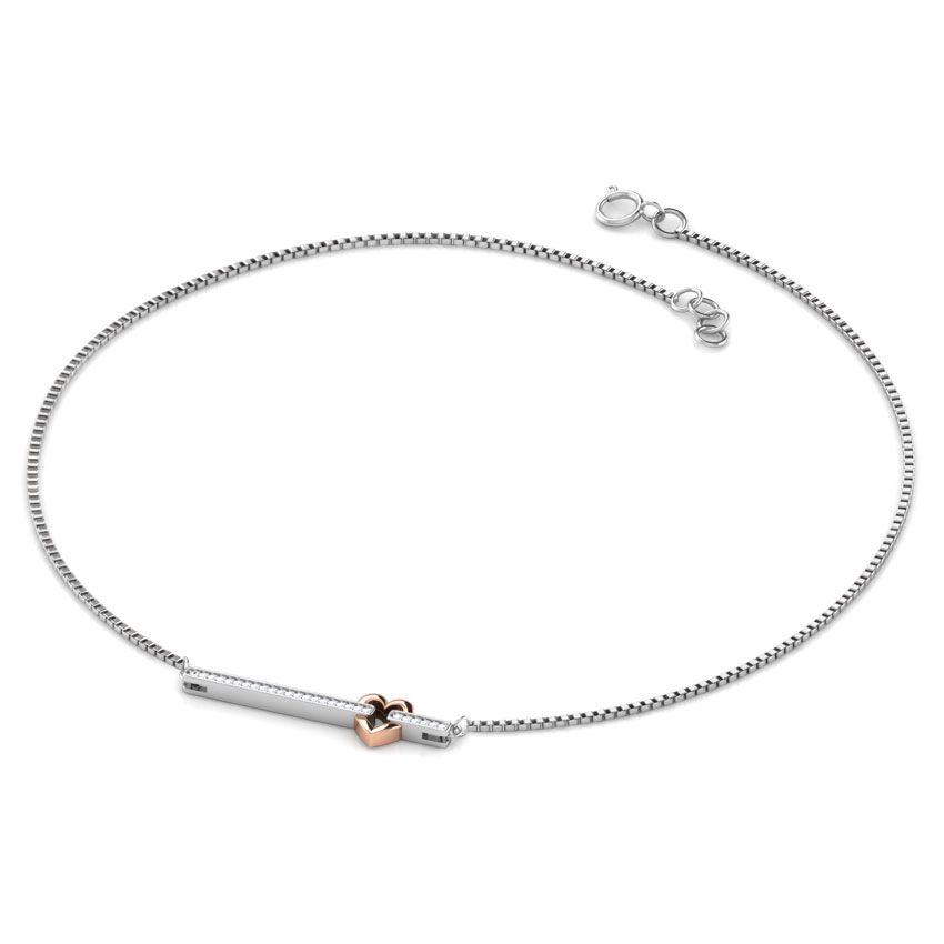 Rose Heart Bar Necklace