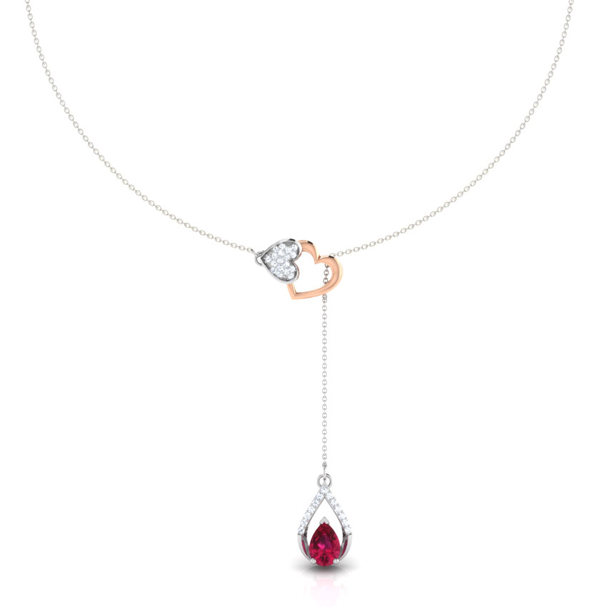 Scarlet Lariat Gemstone Necklace