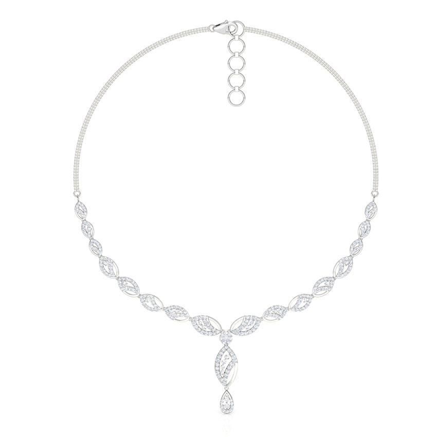 Clematis Leaf Diamond Necklace