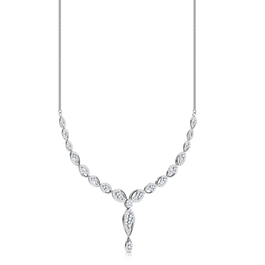Clematis Leaf Diamond Necklace