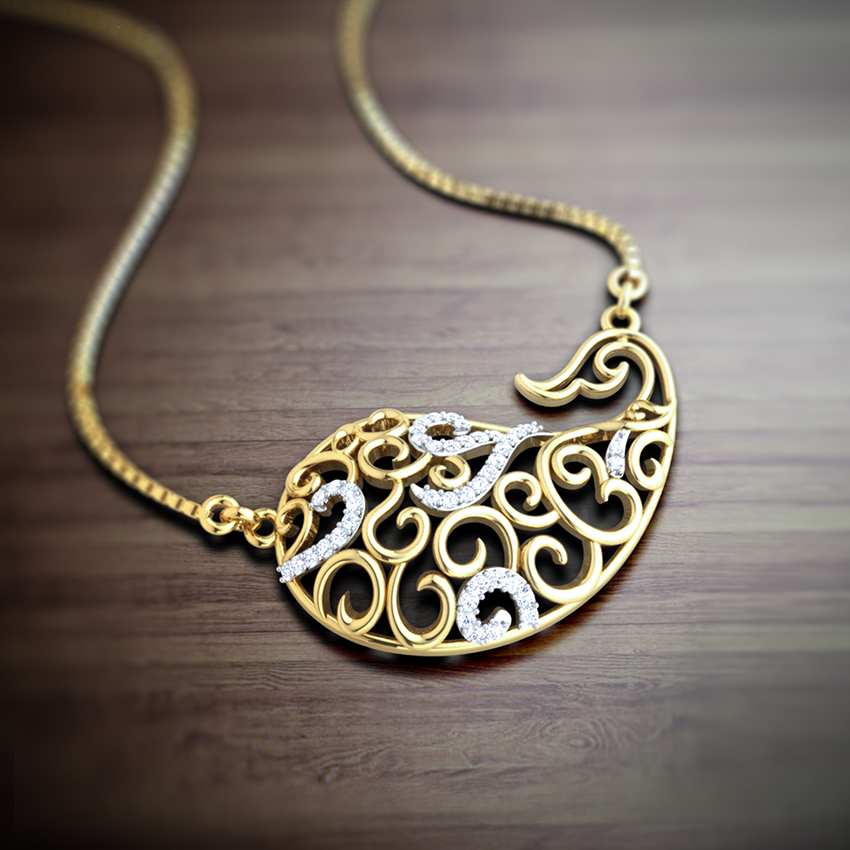 Erum Paisley Diamond Necklace