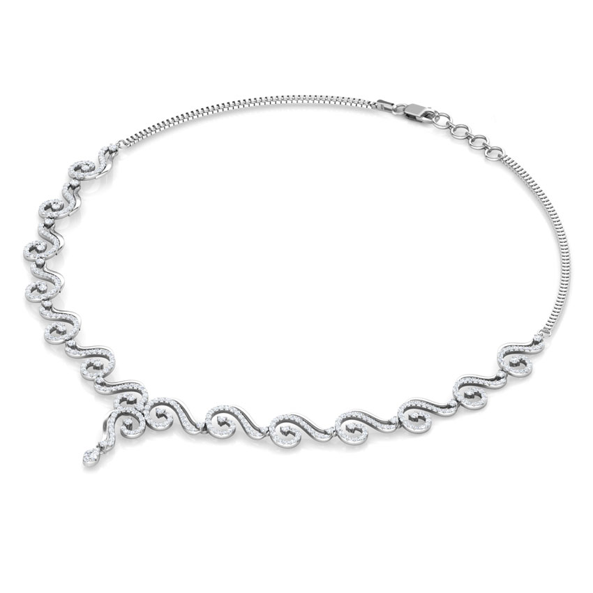 Twirl Linked Diamond Necklace