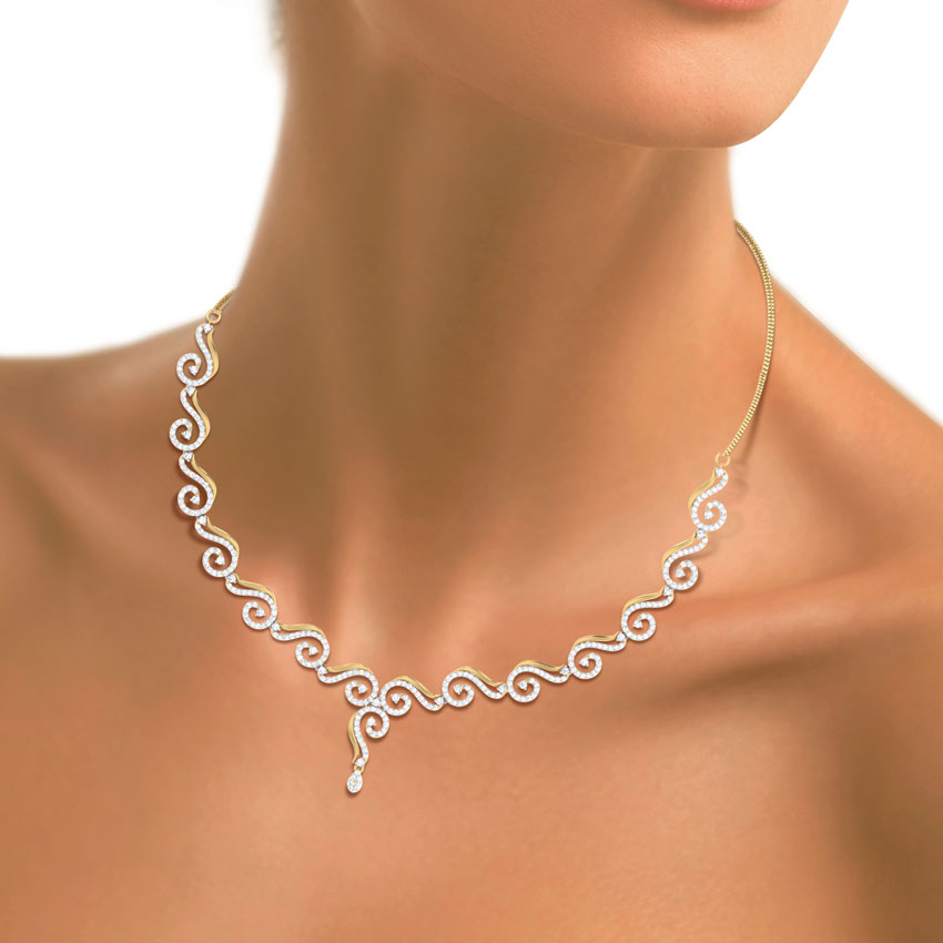 Twirl Linked Diamond Necklace