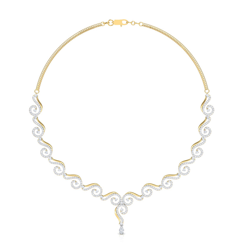 Twirl Linked Diamond Necklace