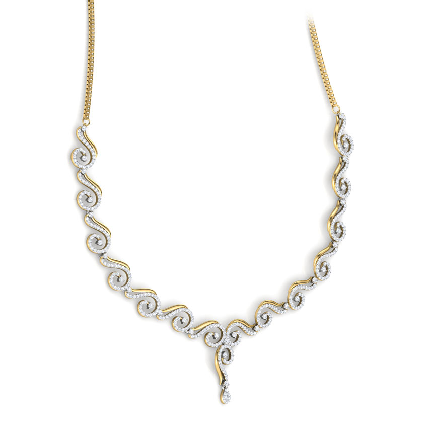 Twirl Linked Diamond Necklace