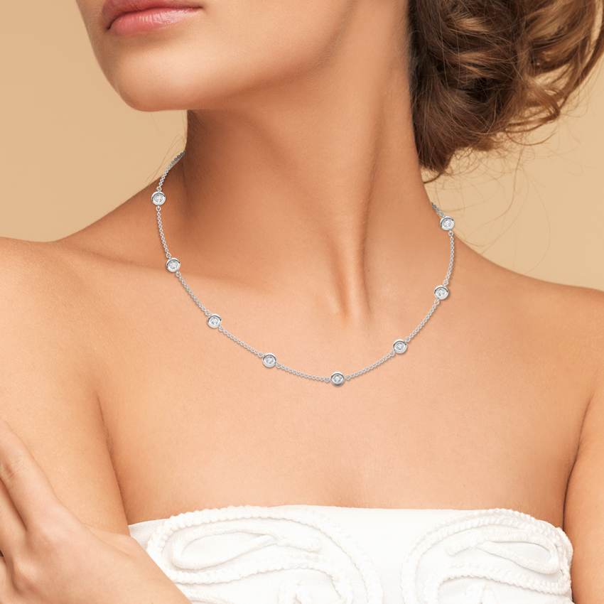 Diamond Necklaces 18 Karat White Gold Dazzling Disco Diamond Necklace