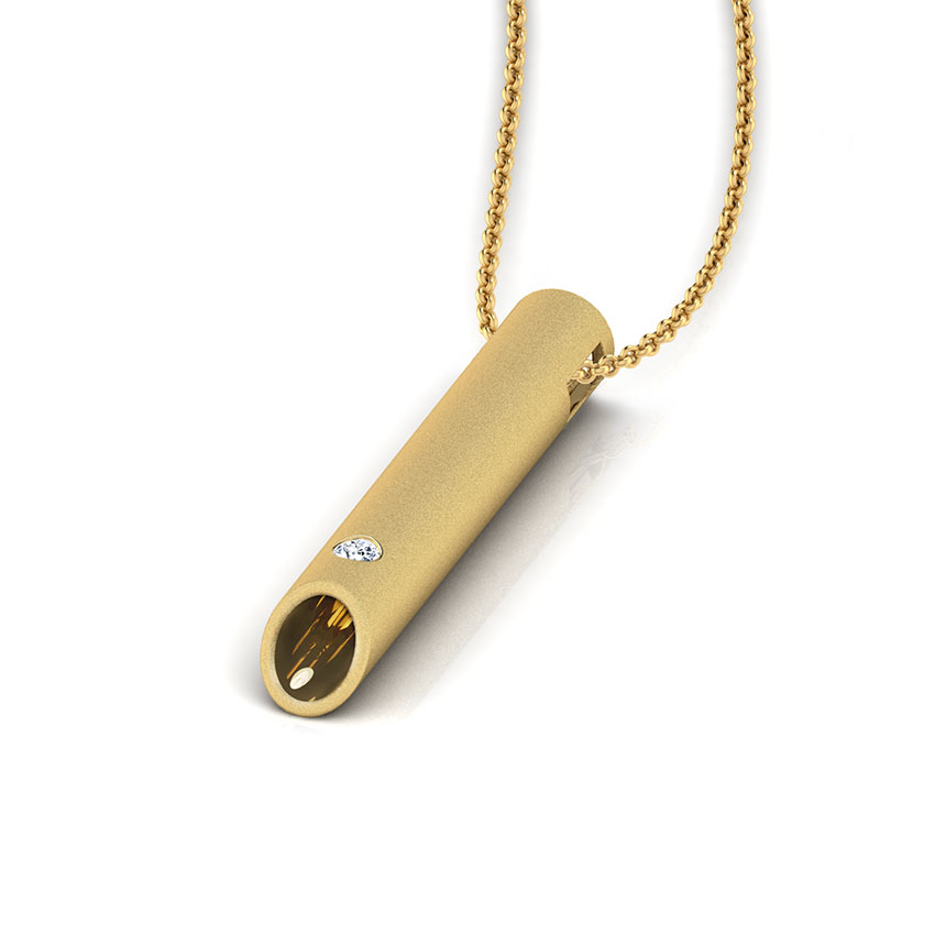 Diamond Necklaces 18 Karat Yellow Gold Jessy Pipe Diamond Necklace