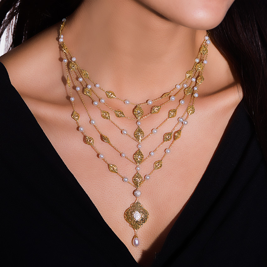 Amara Intricate Pearl Necklace Amara Intricate Pearl Necklace