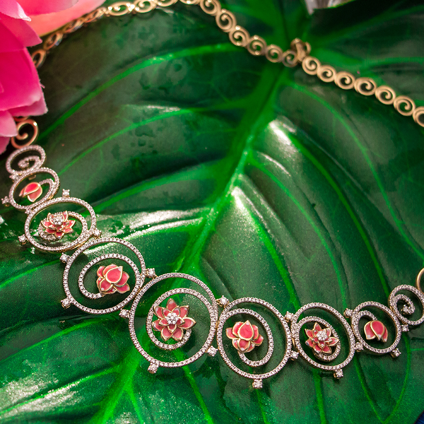 Lotus Fantasy Diamond Necklace