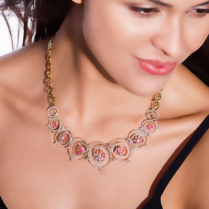 Lotus Fantasy Diamond Necklace