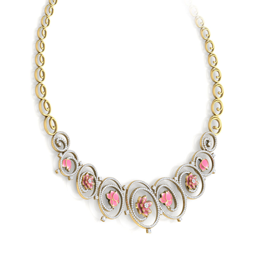 Lotus Fantasy Diamond Necklace