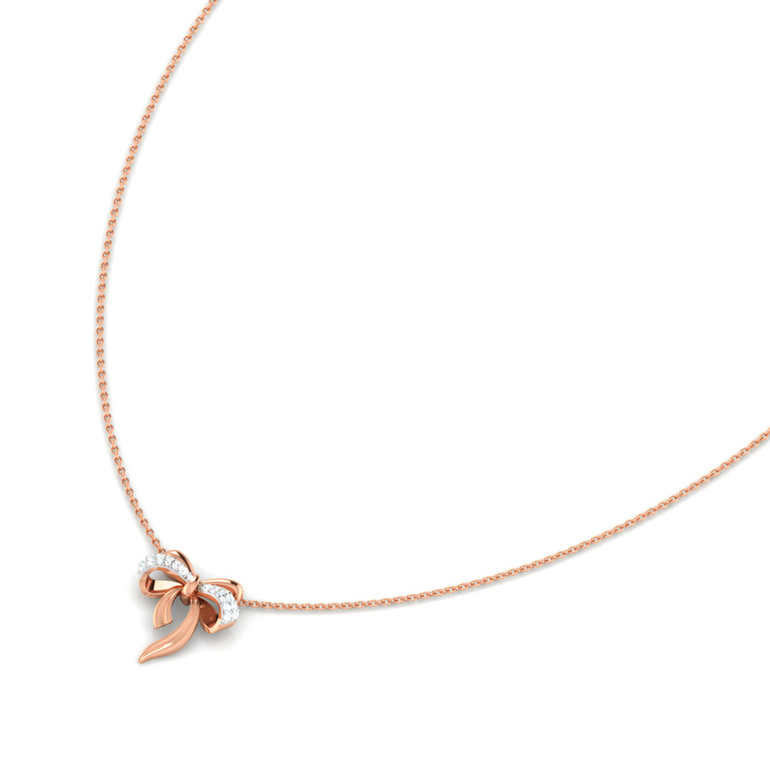 Cute Bow Diamond Necklace Cute Bow Diamond Necklace