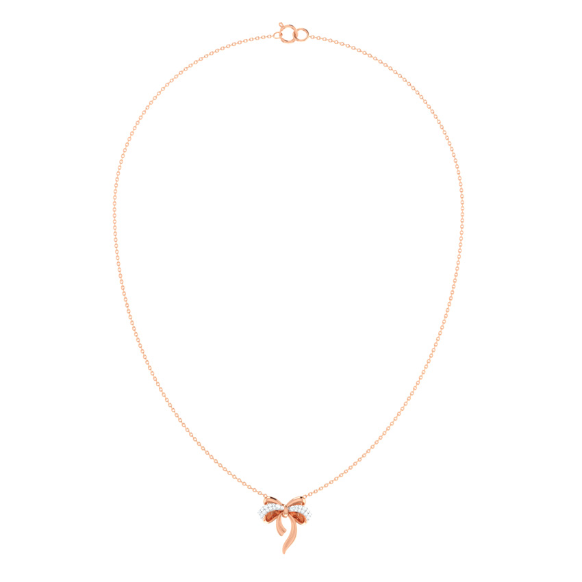 Cute Bow Diamond Necklace Cute Bow Diamond Necklace
