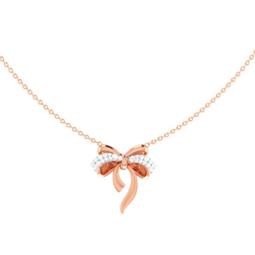 Cute Bow Diamond Necklace Cute Bow Diamond Necklace