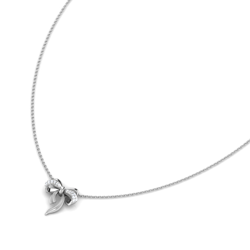 Cute Bow Diamond Necklace