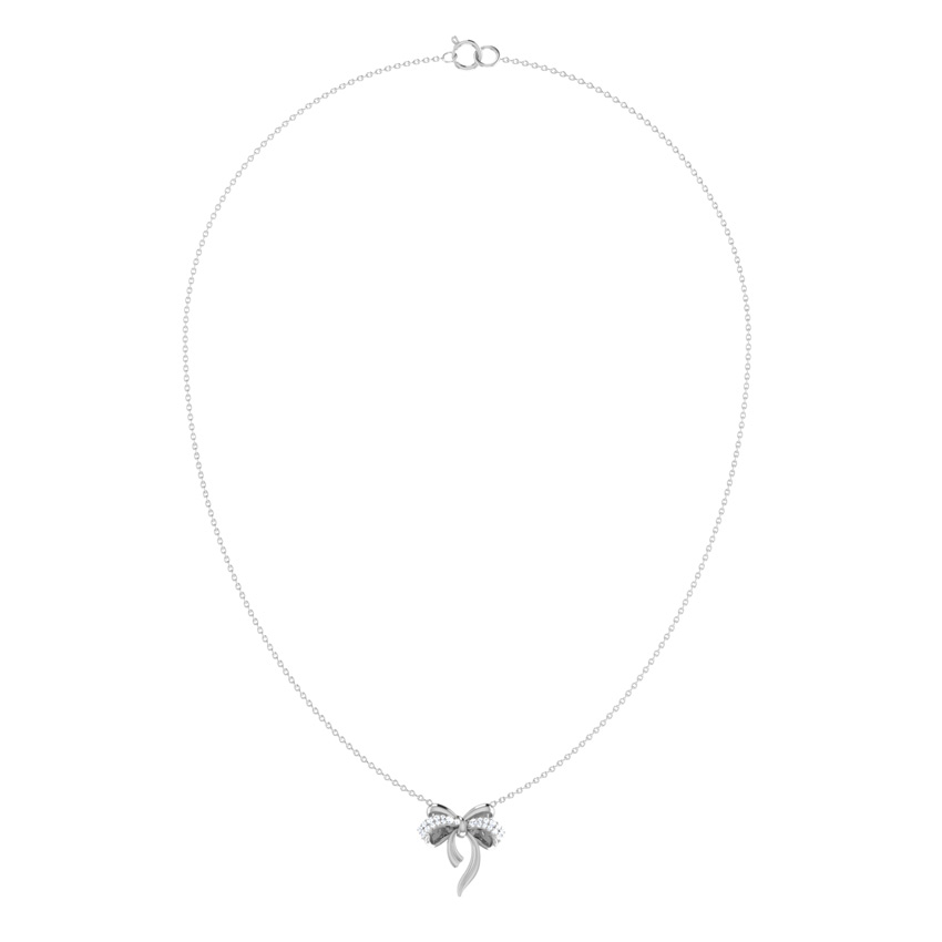 Cute Bow Diamond Necklace