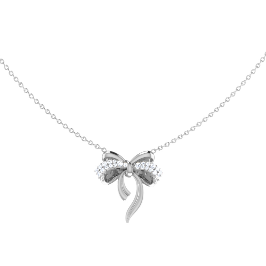Cute Bow Diamond Necklace