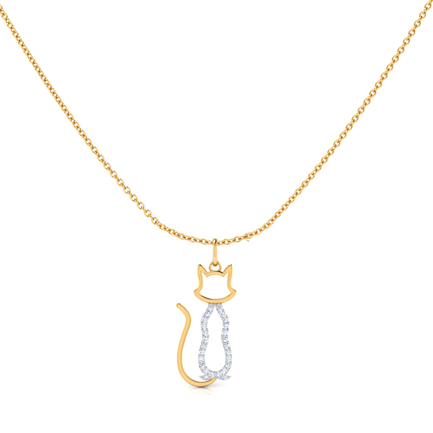 Diamond Necklaces 18 Karat Yellow Gold Classic Cat Diamond Necklace