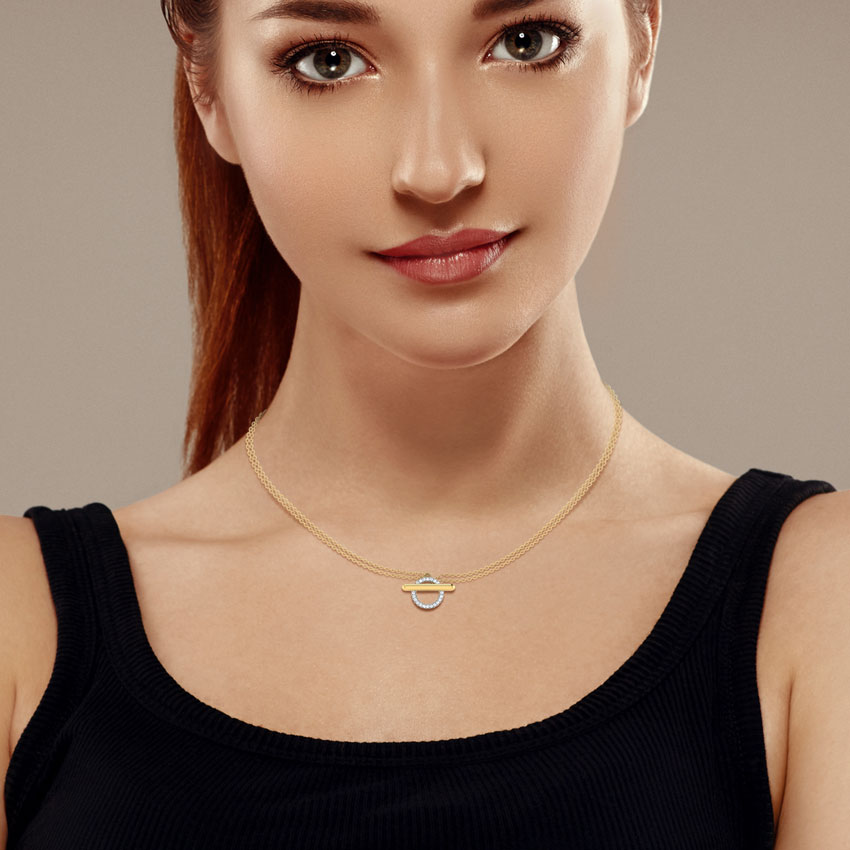 Halo Love Lock Diamond Necklace