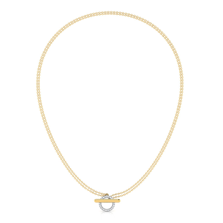 Halo Love Lock Diamond Necklace