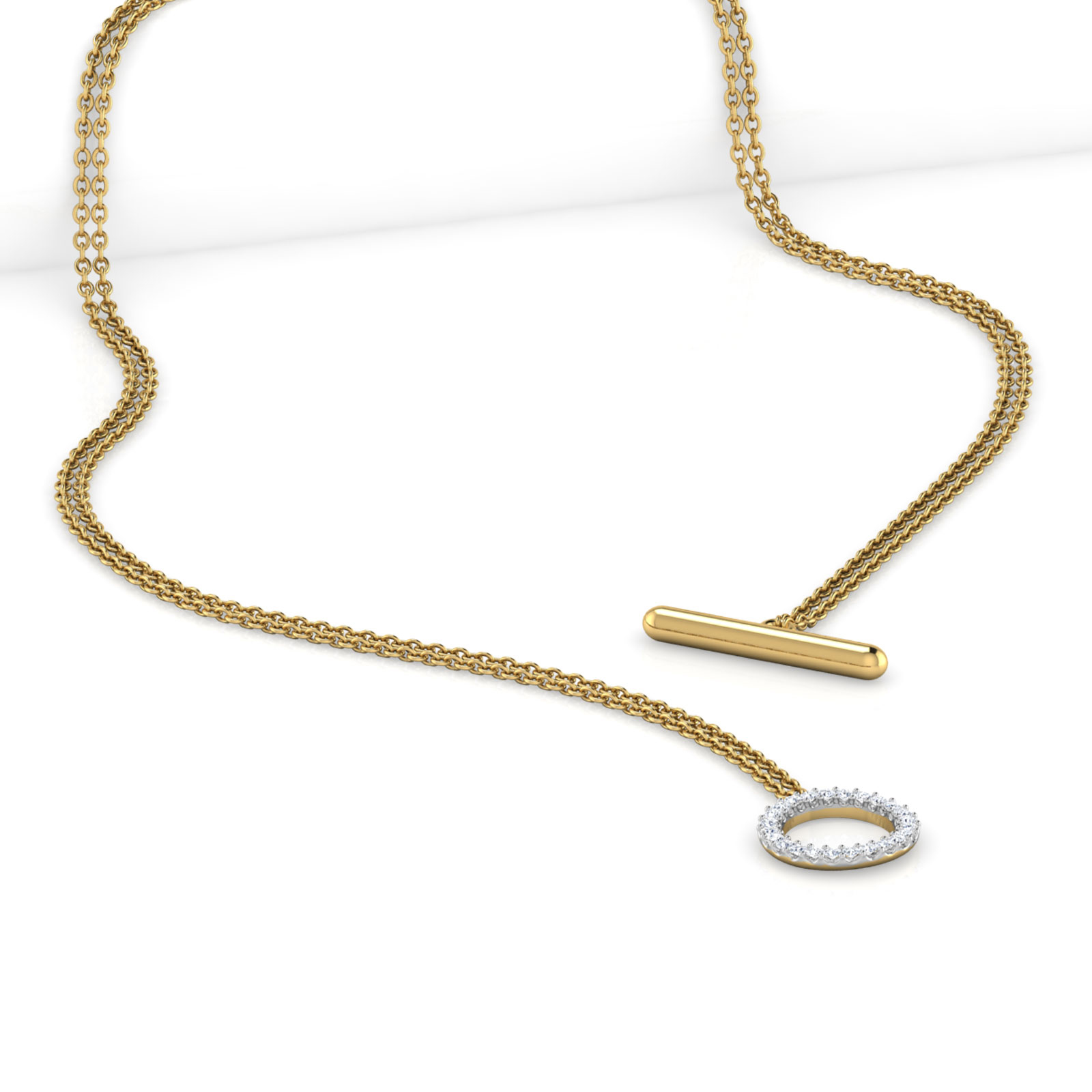 Halo Love Lock Diamond Necklace