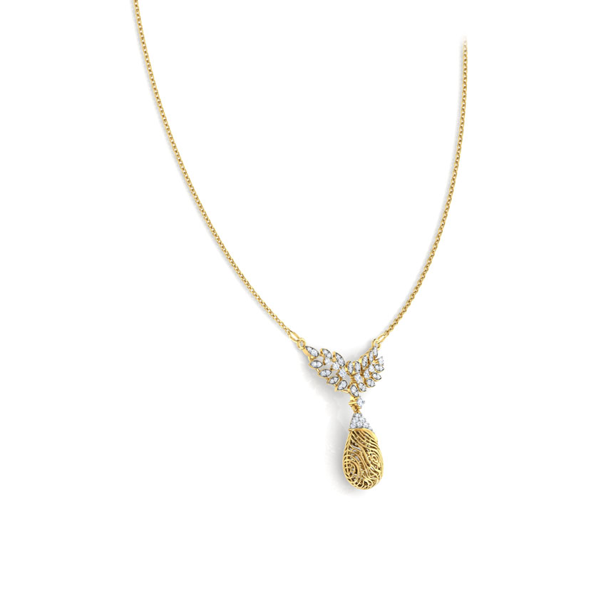 Lupine Wood Grain Diamond Necklace Lupine Wood Grain Diamond Necklace