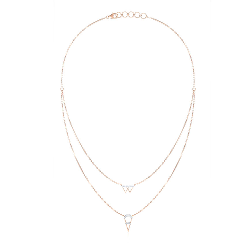 Edgy Multi Layer Diamond Necklace