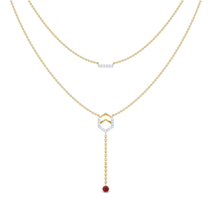 Hexa Bar Multi Layer Necklace