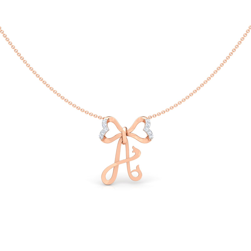 Alphabet A Bow Necklace