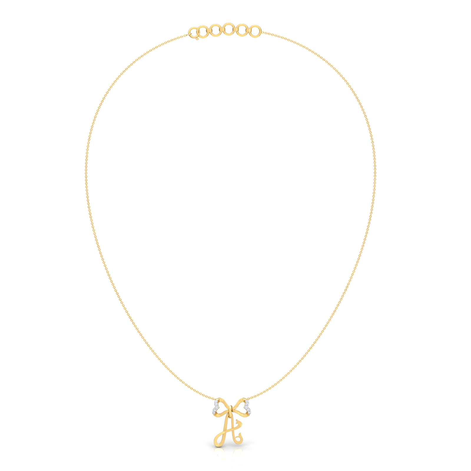 Alphabet A Bow Diamond Necklace Alphabet A Bow Diamond Necklace