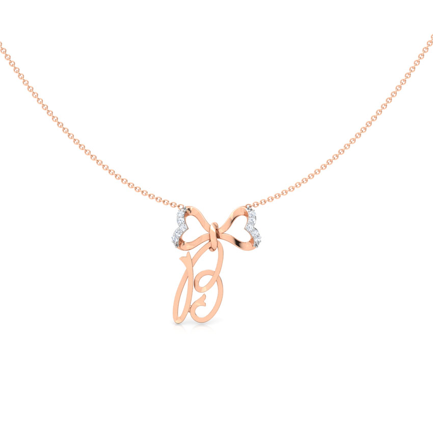 Alphabet B Bow Necklace