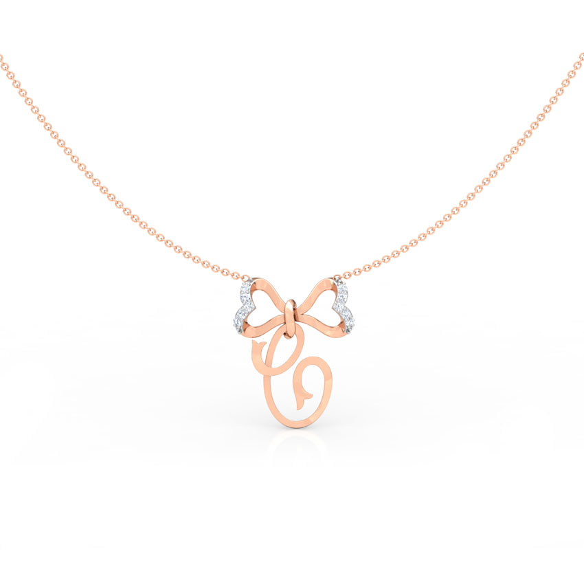 Alphabet C Bow Necklace