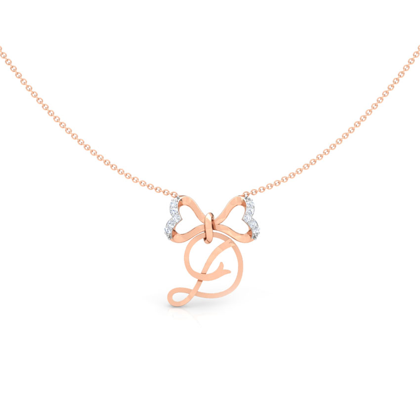 Alphabet D Bow Necklace
